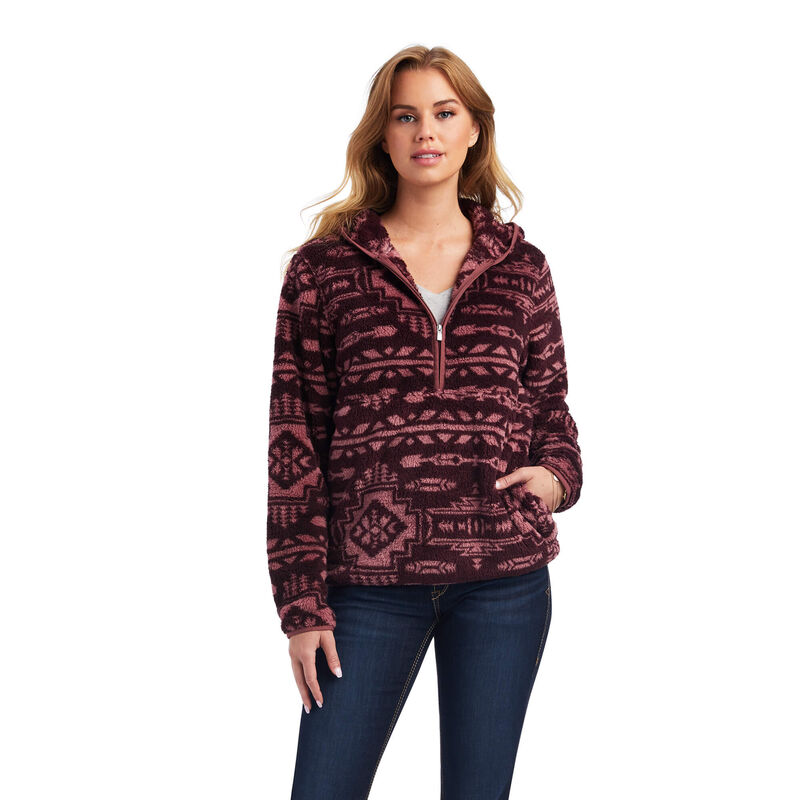 Ariat Sweatshirt Damen - Real Berber Pullover DunkelRot ( BWZNT-9168 )